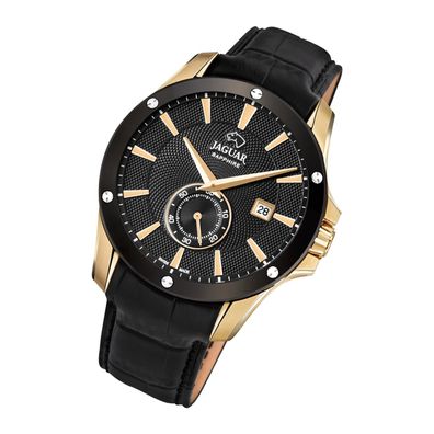 Jaguar Echt Leder Herren Uhr J881/1 Analog Sport Armbanduhr schwarz ACM UJ881/1