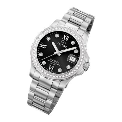 Jaguar Edelstahl Damen Uhr J892/4 Analog Fashion Armbanduhr silber UJ892/4