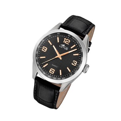 LOTUS Leder Herren Uhr 18149/6 Armbanduhr schwarz Elegant Minimalist UL18149/6