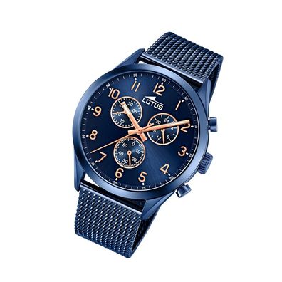 LOTUS Edelstahl Herren Uhr 18638/1 Armbanduhr blau Sport Minimalist UL18638/1