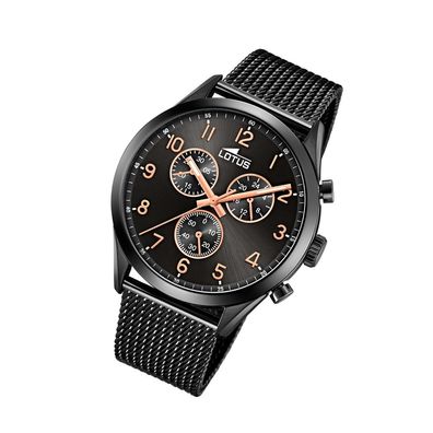LOTUS Edelstahl Herren Uhr 18639/1 Armbanduhr schwarz Sport Minimalist UL18639/1