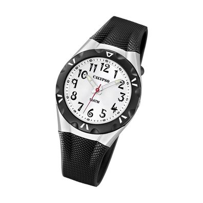 Calypso Kunststoff PUR Damen Uhr K6064/2 Armbanduhr schwarz Analogico UK6064/2