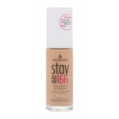 essence Foundation Stay All Day 16h Long-Lasting 10 Soft Beige, 30 ml