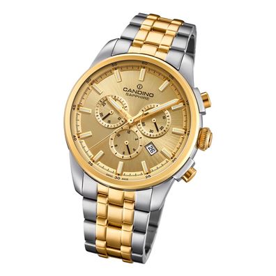 Candino Herrenuhr Sport C4699/2 Armbanduhr Edelstahl silber gold UC4699/2