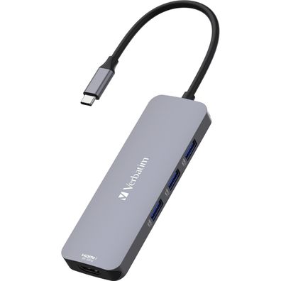 Verbatim USB-C Pro Multiport-Hub CMH-08, 8 Port, 3x USB 3.2-A, USB 3.2-C, 2x HDMI ...