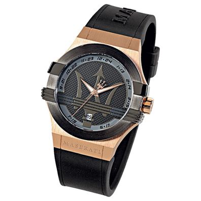 Maserati Silikon Armband-Uhr Analog Potenza Herren schwarz UMAR8851108002