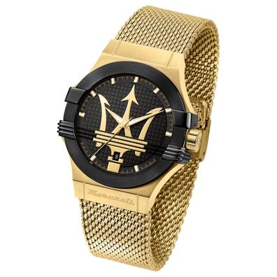 Maserati Edelstahl Armband-Uhr Analog Potenza Herren gold UMAR8853108006