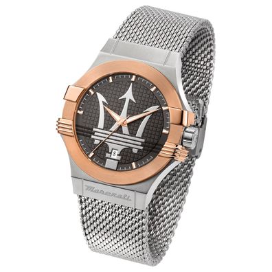 Maserati Edelstahl Armband-Uhr Analog Potenza Herren silber UMAR8853108007
