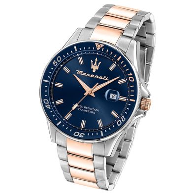 Maserati Edelstahl Armband-Uhr Analog SFIDA Herren silber rosé UMAR8853140003
