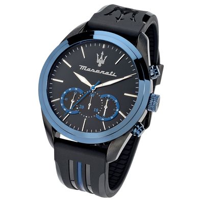 Maserati Silikon Uhr Chronograph Traguardo Herren schwarz blau UMAR8871612006
