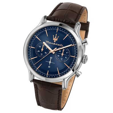Maserati Leder Armband-Uhr Chronograph EPOCA Herren braun UMAR8871618014