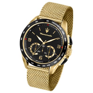 Maserati Edelstahl Armband-Uhr Chronograph Traguardo Herren gold UMAR8873612010