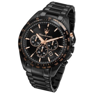 Maserati Edelstahl Uhr Chronograph Traguardo Herren schwarz UMAR8873612048