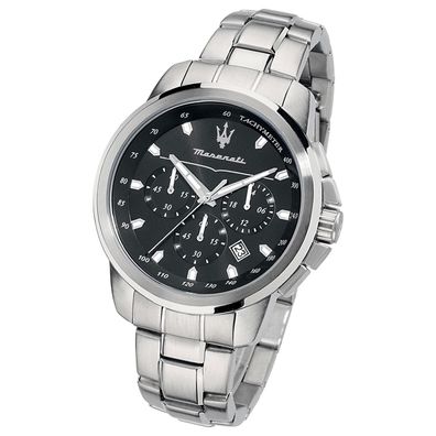 Maserati Edelstahl Armband-Uhr Chronograph Successo Herren silber UMAR8873621001