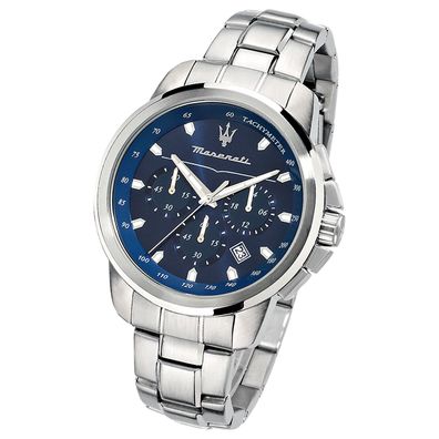 Maserati Edelstahl Armband-Uhr Chronograph Successo Herren silber UMAR8873621002