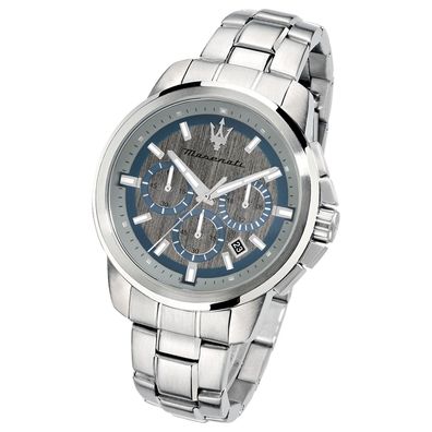Maserati Edelstahl Armband-Uhr Chronograph Successo Herren silber UMAR8873621006