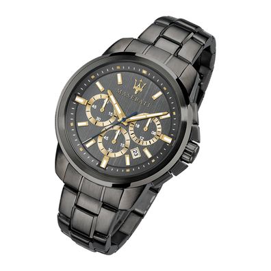 Maserati Edelstahl Armband-Uhr Chronograph Successo Herren grau UMAR8873621007