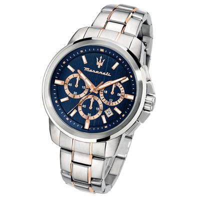 Maserati Edelstahl Uhr Chronograph Successo Herren silber rosé UMAR8873621008