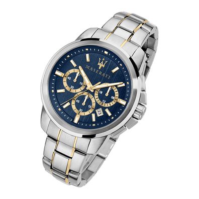 Maserati Edelstahl Armband-Uhr Chronograph Successo Herren silber UMAR8873621016
