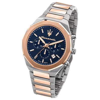 Maserati Edelstahl Uhr Chronograph STILE Herren silber roségold UMAR8873642002