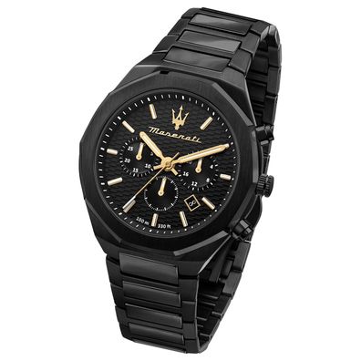 Maserati Edelstahl Armband-Uhr Chronograph STILE Herren schwarz UMAR8873642005