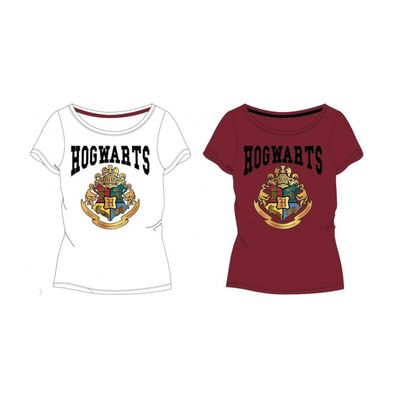 Harry Potter T-Shirt kurzärmelig mit farbigem Hogwarts Wappen