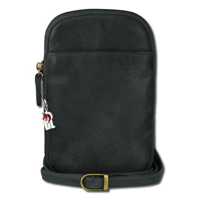 DrachenLeder Tasche Damen Handtasche echtes Leder grau 19,5x2,5x13 OTD310K