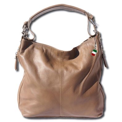 Florence Hobo Bag Echt-Leder Tasche Damen Beuteltasche braun taupe OTF101C