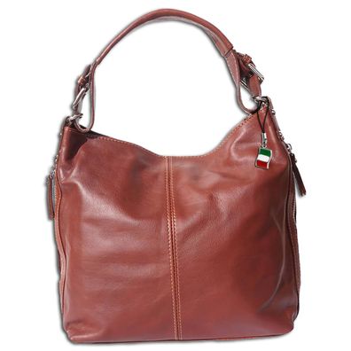 Florence Hobo Bag Echt-Leder Tasche Damen Beuteltasche braun 35x10x28 OTF101N
