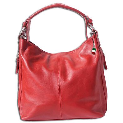 Florence Hobo Bag Echt-Leder Tasche Damen Beuteltasche rot 35x10x28 OTF101R