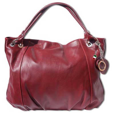 Florence Hobo Bag Echt-Leder Tasche Damen Beuteltasche bordeaux, rot OTF128R