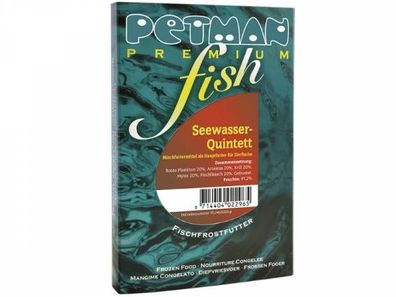 Petman fish Seewasser-Quintett Fischfutter tiefgekühlt 100 g (Inhalt Paket: 15 Stück)
