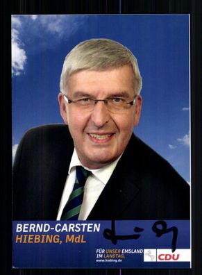 Bernd Carsten Hiebing CDU Autogrammkarte Original Signiert + 10874