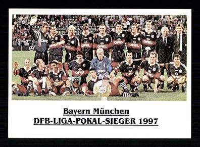 FC Bayern München Mannschaftskarte DFB Ligapokalsieger 1997