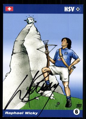 Raphael Wicky Autogrammkarte Hamburger SV 2003-04 2. Karte + A 96263