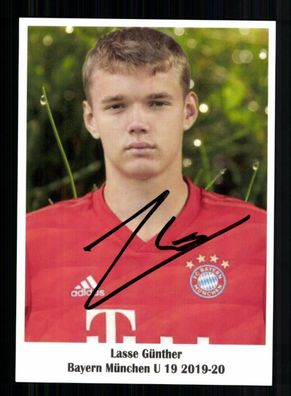 Lasse Günther Autogrammkarte Bayern München U 19 2019-20 Original Signiert