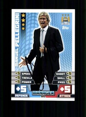 Manuel Pellegrini Manchester City Match Attax Card Original Signiert+ A 232518