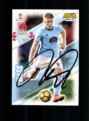 Daniel Wass Santander Panini Card 2017-18 Original Signiert + A 232491