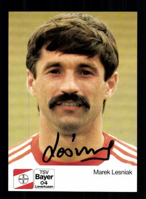 Marek Lesniak Autogrammkarte Bayer Leverkusen 1988-89 Original + A 191248