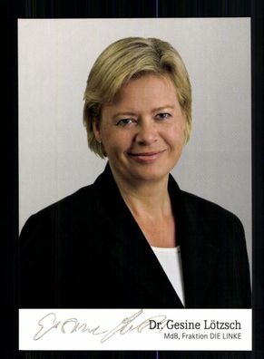 Gesine Lötzsch MdB Autogrammkarte Original Signiert + 10689