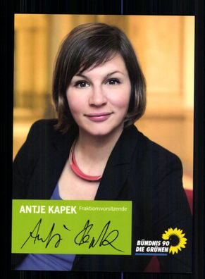 Antje Kapek Bündnis 90 Autogrammkarte Original Signiert + 10759
