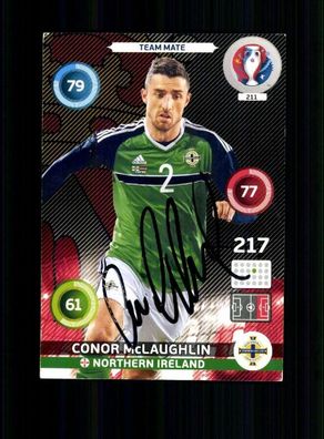 Connor McLaughlin Nordirland Panini Card Euro 2016 Original Signiert + A 232501