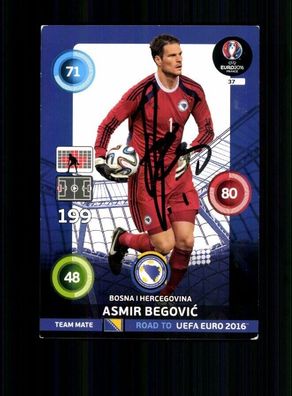 Asmir Begovic Bosnien und Herzegowina Panini Card Euro 2016 Orig Sign+ A 232486