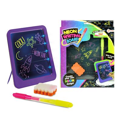 Toi-Toys - Neon beleuchtete Schreibtafel mit Marker und Schwamm Tafel schreiben