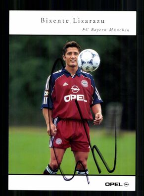 Bixente Lizarazu Autogrammkarte Bayern München 2000-01 Original Signiert