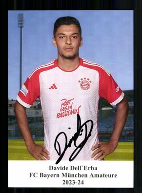 Davide Dell`Erba Autogrammkarte Bayern München Amateure 2023-24 Original Sign