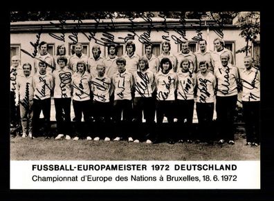 Mannschaftskarte Fussball Europameister 1972 24 Autogramme Deutschland