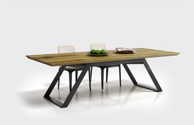 Esszimmertisch Tisch Fold Plus 180/230x85 cm Eiche Gestell Metall Ausziehbar