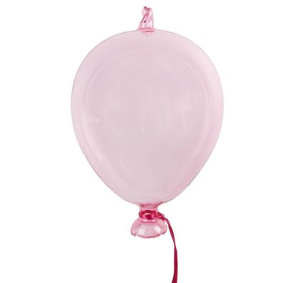 Clayre & Eef Dekoration Hänger Ballon Ø 14x21 cm Rosa Glas