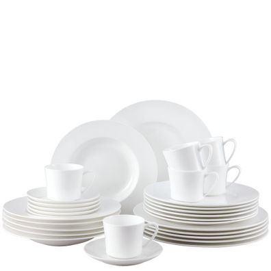 Kombi-Set 30-tlg. - Rosenthal JADE BONE CHINA WEISS Kaffeeservice Speiseservice